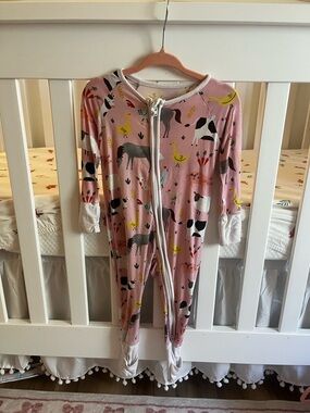 Little Sleepies Farm Animal Print Baby footie Zipper Pajamas